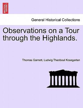 portada observations on a tour through the highlands. (en Inglés)