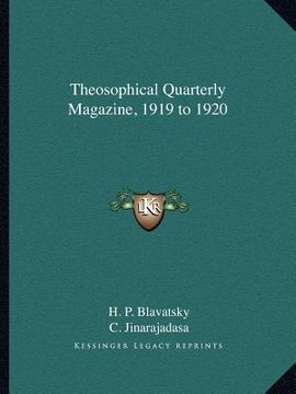 portada theosophical quarterly magazine, 1919 to 1920 (en Inglés)