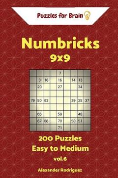 portada Puzzles for Brain Numbricks - 200 Easy to Medium 9x9 vol. 6 (in English)