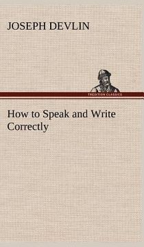 portada how to speak and write correctly (en Inglés)