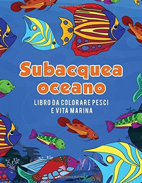 portada Oceano subacquea libro da colorare pesci e vita marina
