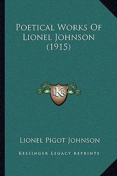 portada poetical works of lionel johnson (1915) (in English)