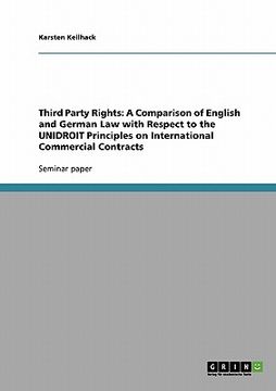 portada third party rights: a comparison of english and german law with respect to the unidroit principles on international commercial contracts (en Inglés)