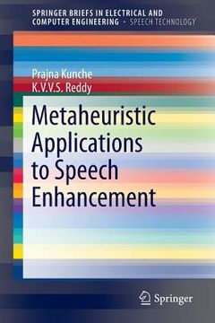 portada Metaheuristic Applications to Speech Enhancement (en Inglés)