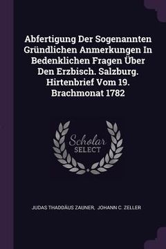 portada Abfertigung Der Sogenannten Gründlichen Anmerkungen In Bedenklichen Fragen Über Den Erzbisch. Salzburg. Hirtenbrief Vom 19. Brachmonat 1782 (in English)