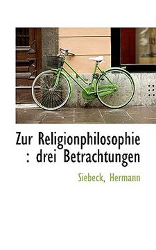 portada zur religionphilosophie: drei betrachtungen (en Inglés)