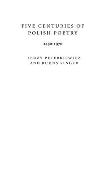 portada Five Centuries of Polish Poetry, 1450-1970