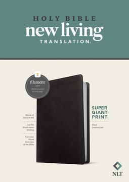 portada NLT Super Giant Print Bible, Filament-Enabled Edition (Leatherlike, Black, Red Letter) (en Inglés)