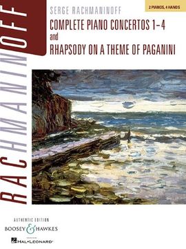 portada Rachmaninoff: Complete Piano Concertos 1-4 and Rhapsody on a Theme of Paganini, Authentic Edition: 2 Pianos, 4 Hands (in English)