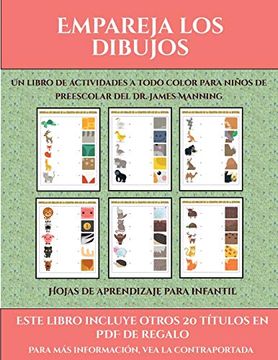 portada Hojas de Aprendizaje Para Infantil (Empareja los Dibujos): Este Libro Contiene 30 Fichas con Actividades a Todo Color Para Niños de 4 a 5 Años (in Spanish)