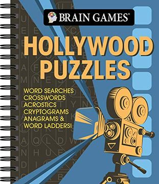 portada Brain Games - Hollywood Puzzles: Word Searches, Crosswords, Acrostics, Cryptograms, Anagrams & Word Ladders! (en Inglés)