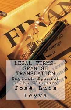 portada Legal Terms-Spanish Translation: English-Spanish Legal Glossary (en Inglés)