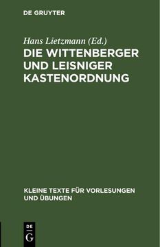 portada Die Wittenberger und Leisniger Kastenordnung (en Alemán)
