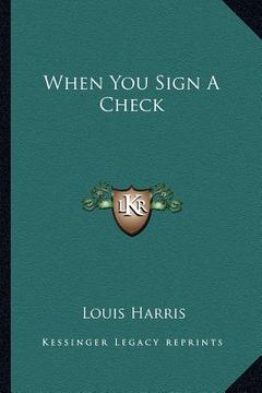 portada when you sign a check (en Inglés)