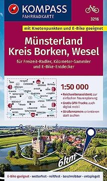 portada Kompass Fahrradkarte 3216 Münsterland, Kreis Borken, Wesel mit Knotenpunkten 1: 50. 000 (en Alemán)