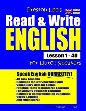portada Preston Lee's Read & Write English Lesson 1 - 40 For Dutch Speakers (British Version) (en Inglés)