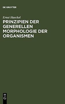 portada Prinzipien der Generellen Morphologie der Organismen (en Alemán)