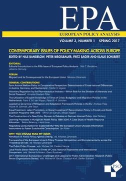 portada European Policy Analysis: Volume 3, Number 1, Spring 2017: Contemporary Issues of Policy-Making Across Europe