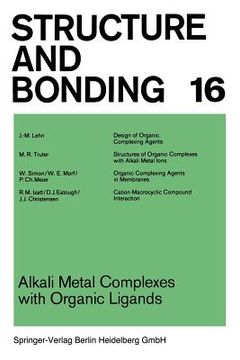 portada alkali metal complexes with organic ligands. (en Inglés)