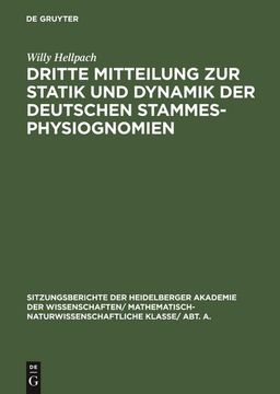portada Dritte Mitteilung zur Statik und Dynamik der Deutschen Stammesphysiognomien (in German)