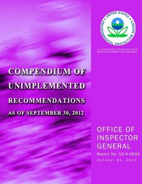 portada Compendium of Unimplemented Recommendations as of September 30, 2012 (en Inglés)