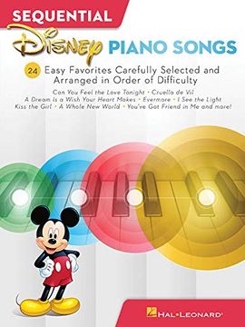 portada Sequential Disney Piano Songs: 24 Easy Favorites Carefully Selected and Arranged in Order of Difficulty (en Inglés)