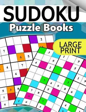 portada Sudoku Puzzle Books LARGE Print: The Huge Book of Easy, Medium to Hard Sudoku Challenging Puzzles (en Inglés)