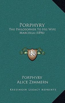 portada porphyry: the philosopher to his wife marcella (1896) (en Inglés)