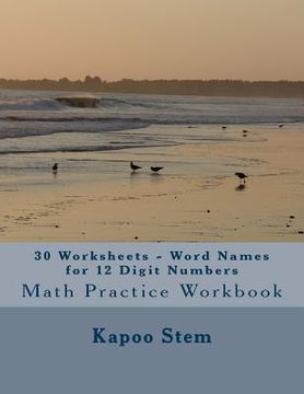 portada 30 Worksheets - Word Names for 12 Digit Numbers: Math Practice Workbook (en Inglés)