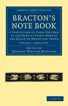 portada Bracton’S Note Book 3 Volume Paperback Set: Bracton's Note Book - Volume 1 (Cambridge Library Collection - Medieval History) (en Inglés)