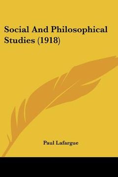 portada social and philosophical studies (1918) (in English)