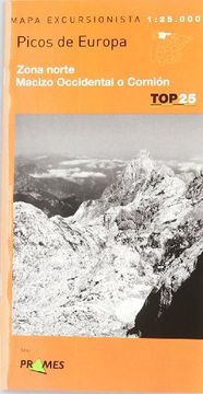 portada Picos de Europa, Mapa de Zona Norte, Macizo Occidental o Cornion (Top 25 (Prames)) (in Spanish)