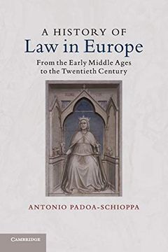 portada A History of law in Europe: From the Early Middle Ages to the Twentieth Century (en Inglés)
