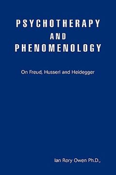 portada psychotherapy and phenomenology: on freud, husserl and heidegger (en Inglés)