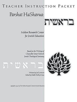portada parshat hashavuah: genesis (teacher's guide bereshit) (en Inglés)