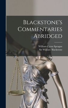 portada Blackstone's Commentaries Abridged (en Inglés)