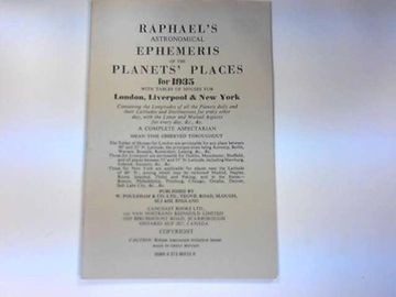 portada Raphael's Astronomical Ephemeris 1935 With Tables of Houses for London, Liverpool and new York