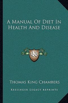portada a manual of diet in health and disease (en Inglés)