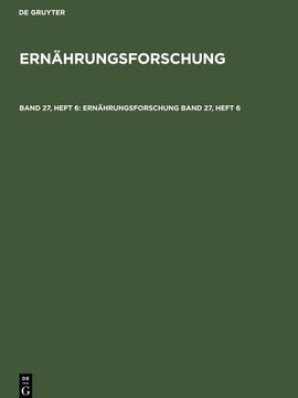 portada Ernährungsforschung. Band 27, Heft 6 (in German)