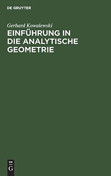 portada Einführung in die Analytische Geometrie (en Alemán)
