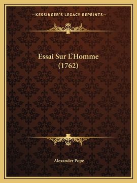 portada Essai Sur L'Homme (1762) (en Francés)