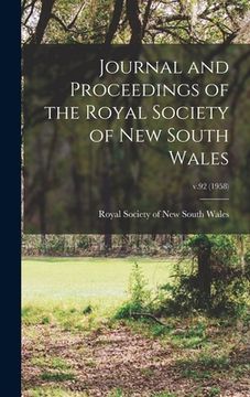 portada Journal and Proceedings of the Royal Society of New South Wales; v.92 (1958) (en Inglés)