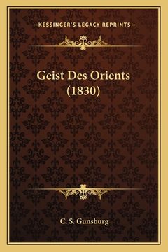 portada Geist Des Orients (1830) (en Alemán)