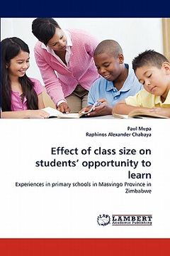 portada effect of class size on students' opportunity to learn (en Inglés)