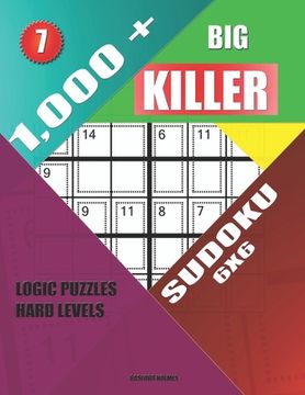 portada 1,000 + Big killer sudoku 6x6: Logic puzzles hard levels (en Inglés)