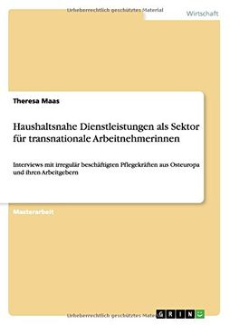 portada Haushaltsnahe Dienstleistungen als Sektor für transnationale Arbeitnehmerinnen (German Edition)