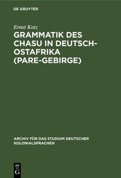 portada Grammatik des Chasu in Deutsch-Ostafrika (Pare-Gebirge) 
