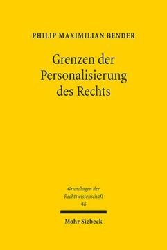 portada Grenzen Der Personalisierung Des Rechts (in German)