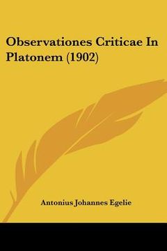portada observationes criticae in platonem (1902) (en Inglés)