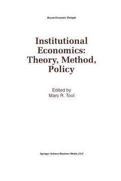 portada Institutional Economics: Theory, Method, Policy (en Inglés)
